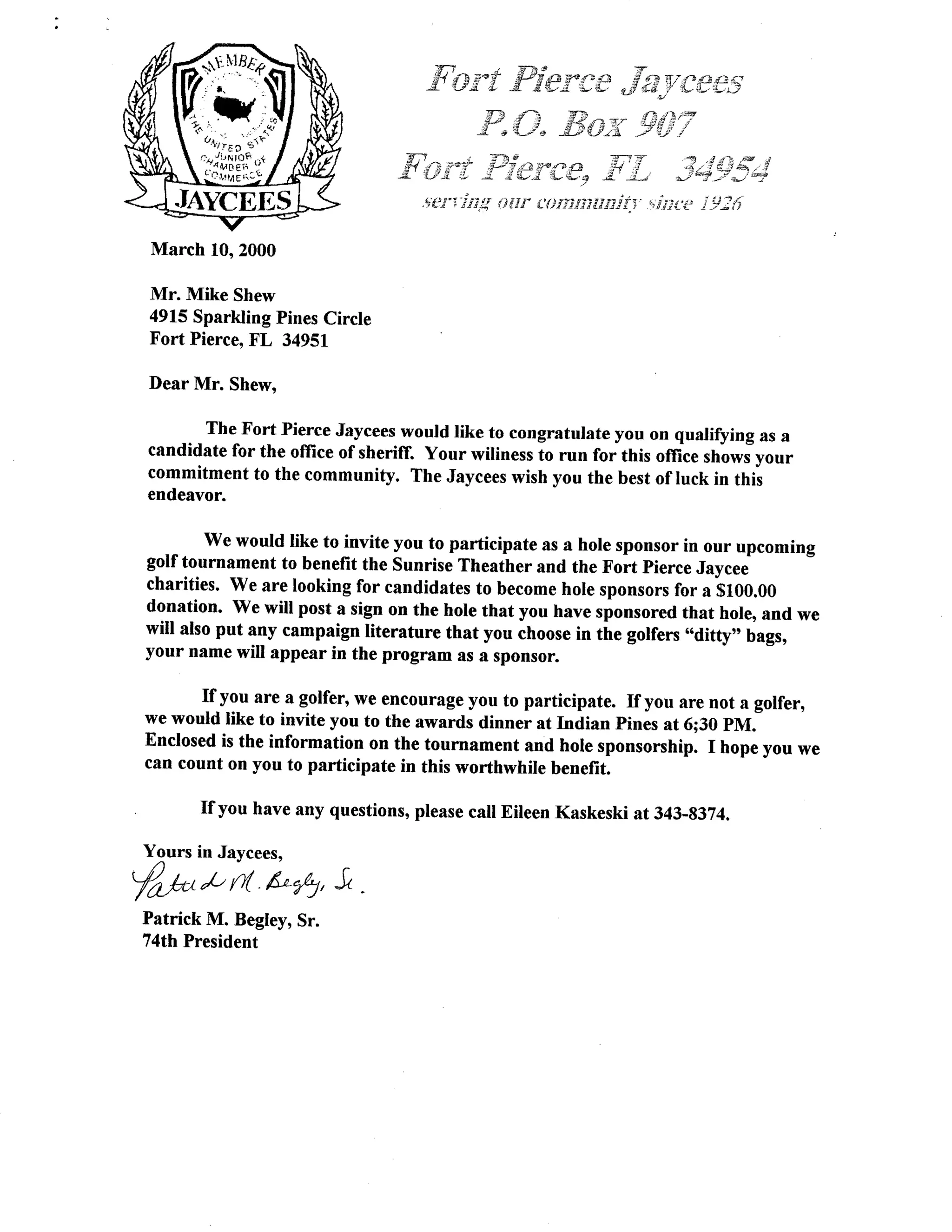 Mike Shew for Sheriff 2002 | PDF