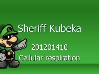 Sheriff Kubeka
201201410
Cellular respiration
 