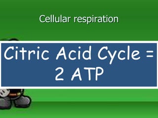 Citric Acid Cycle =
2 ATP
Cellular respiration
 