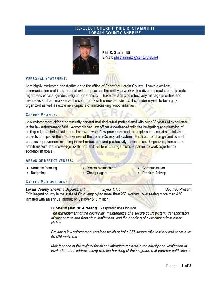 sheriff resumes