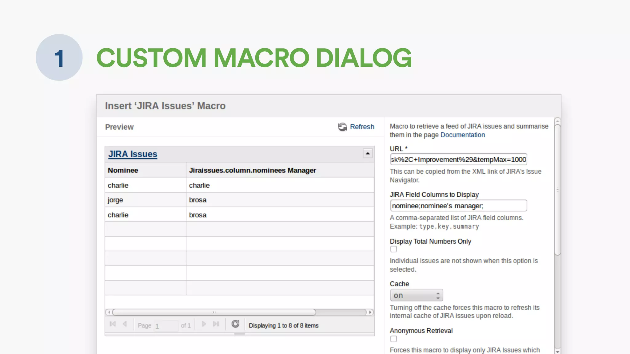 1 CUSTOM MACRO DIALOG
 