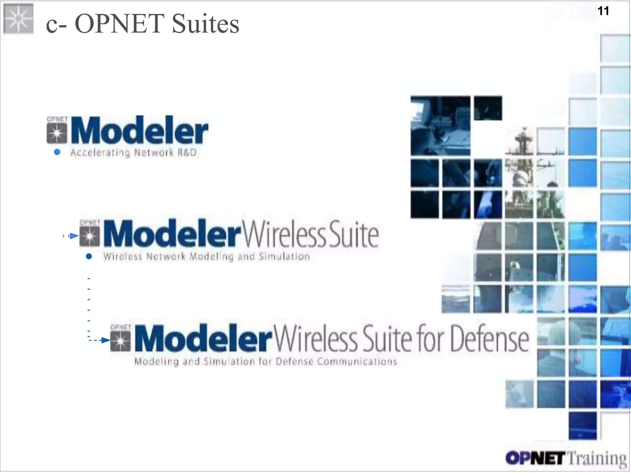 11
c- OPNET Suites
 