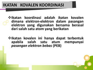 Atom-atom yang biasanyaberikatansecarakovalenumumnyayaituikatan non logam
