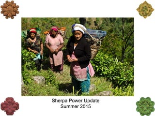 Sherpa Power Update
Summer 2015
 