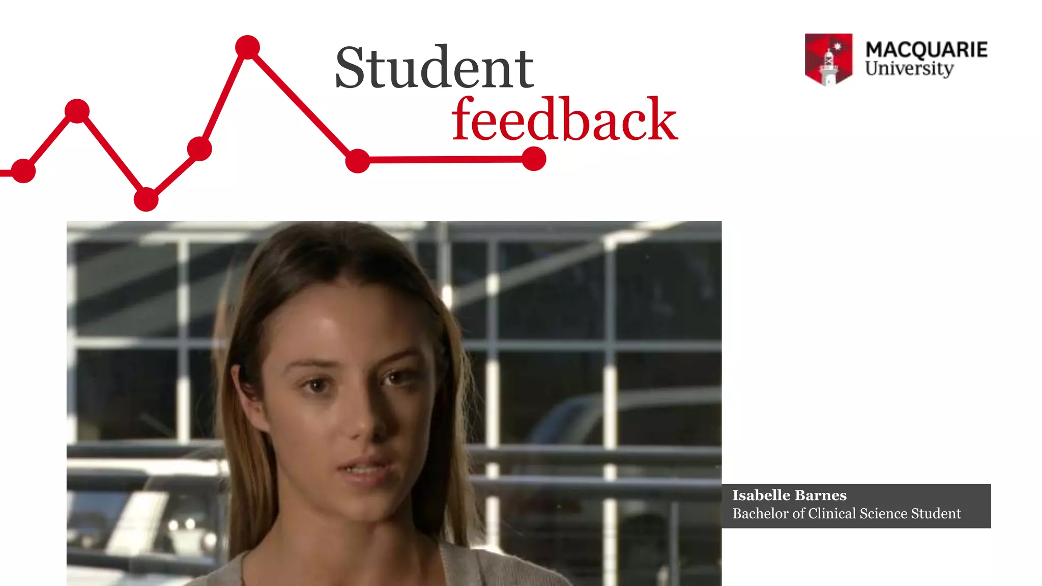 Student
feedback
Isabelle Barnes
Bachelor of Clinical Science Student
 