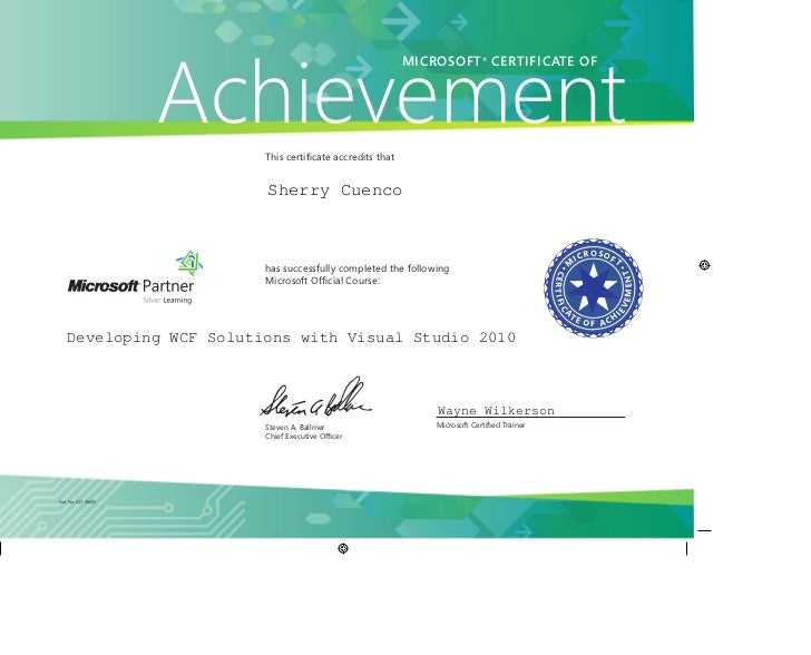 ms certificate of achievement microsoft certification certificate