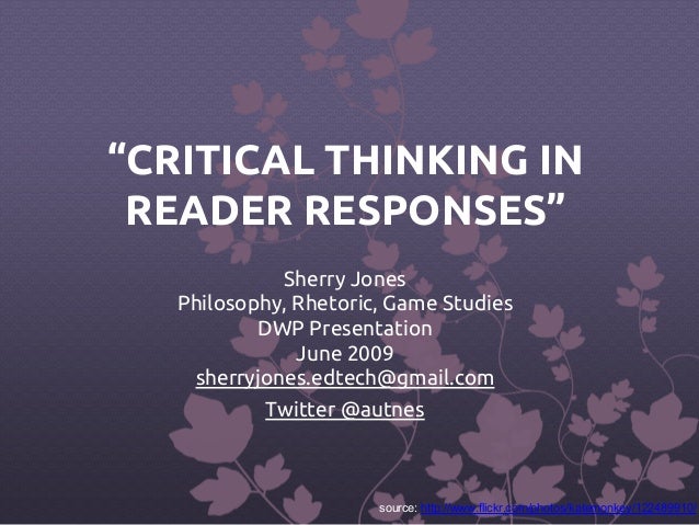 Critical thinking application paper june 2009