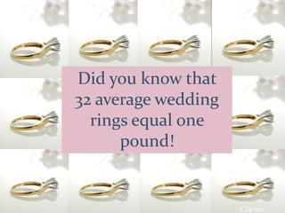 Did you know that     32 average wedding  rings equal one pound! Clip art 