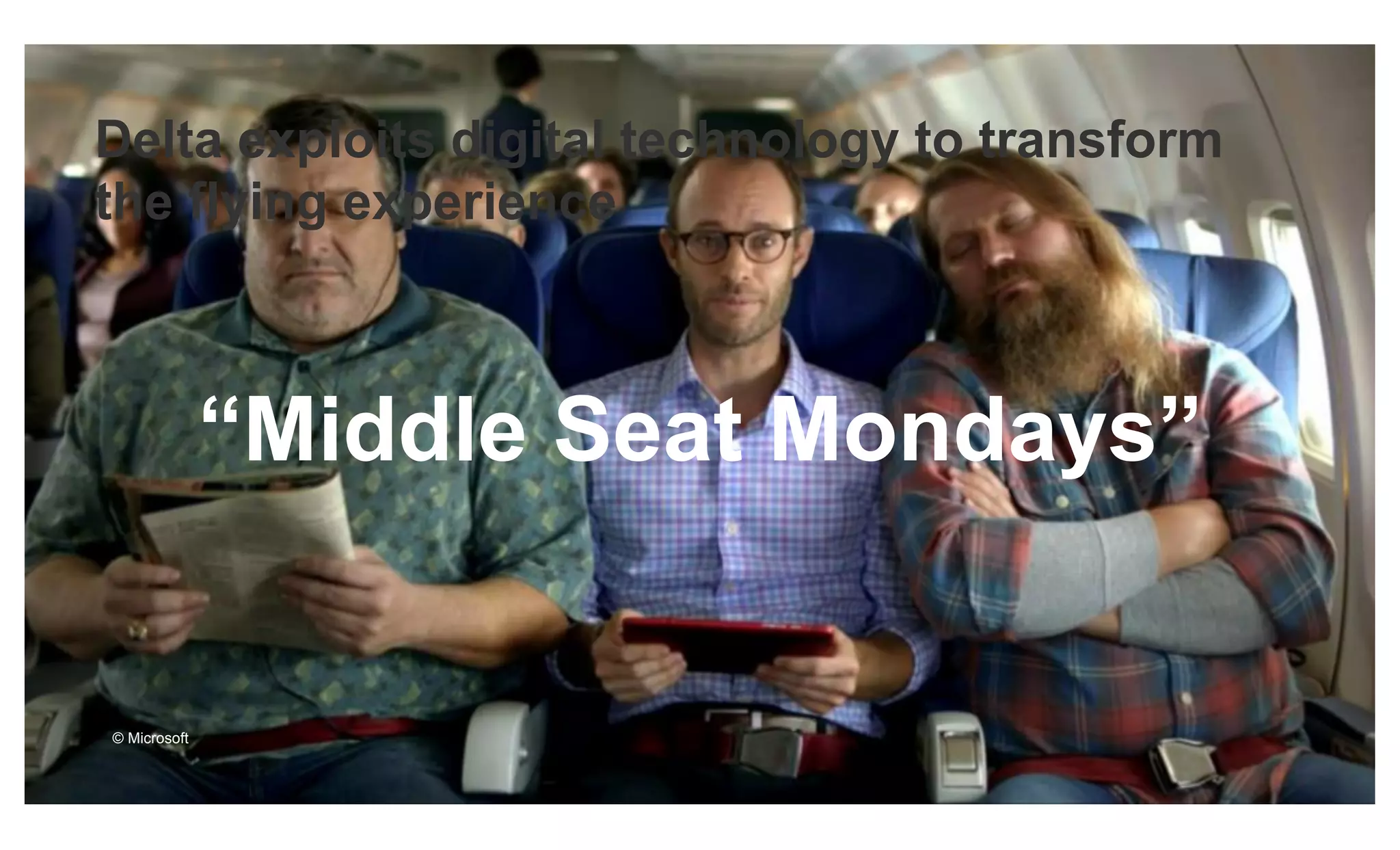 © Microsoft
“Middle Seat Mondays”
Delta exploits digital technology to transform
the flying experience
 