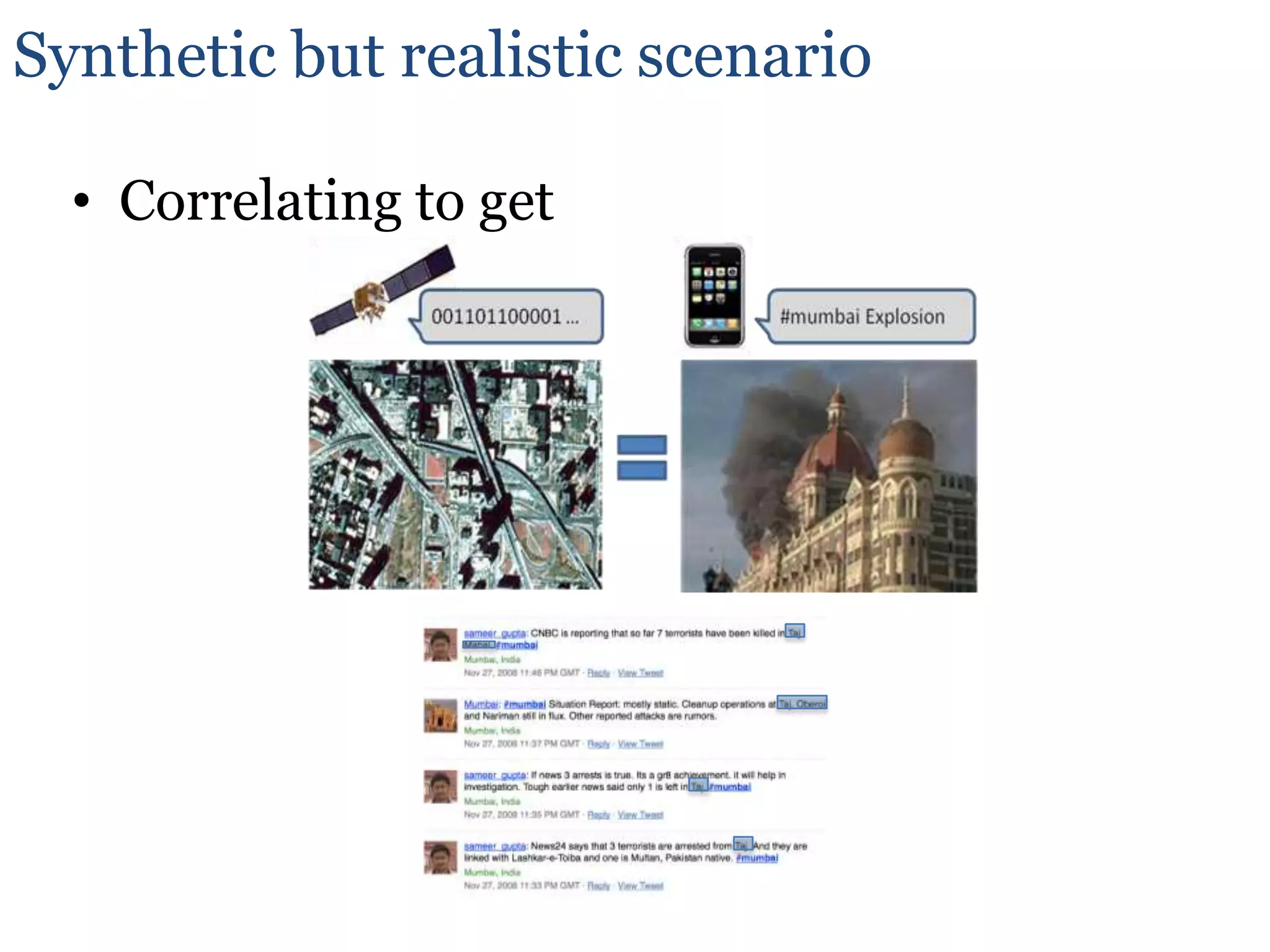 Semantically Annotated O&M<swe:component name="time">	<swe:Time definition="urn:ogc:def:phenomenon:time" uom="urn:ogc:def:unit:date-time">		<sa:swe rdfa:about="?time" rdfa:instanceof="time:Instant">			<sa:sml rdfa:property="xs:date-time"/>		</sa:swe>	</swe:Time></swe:component><swe:component name="measured_air_temperature">	<swe:Quantity definition="urn:ogc:def:phenomenon:temperature“ 			           		uom="urn:ogc:def:unit:fahrenheit">		<sa:swe rdfa:about="?measured_air_temperature“              			rdfa:instanceof=“senso:TemperatureObservation">			<sa:swe rdfa:property="weather:fahrenheit"/>			<sa:swe rdfa:rel="senso:occurred_when" resource="?time"/>			<sa:swe rdfa:rel="senso:observed_by" resource="senso:buckeye_sensor"/>		</sa:sml>					</swe:Quantity></swe:component><swe:value name=“weather-data">	2008-03-08T05:00:00,29.1</swe:value>