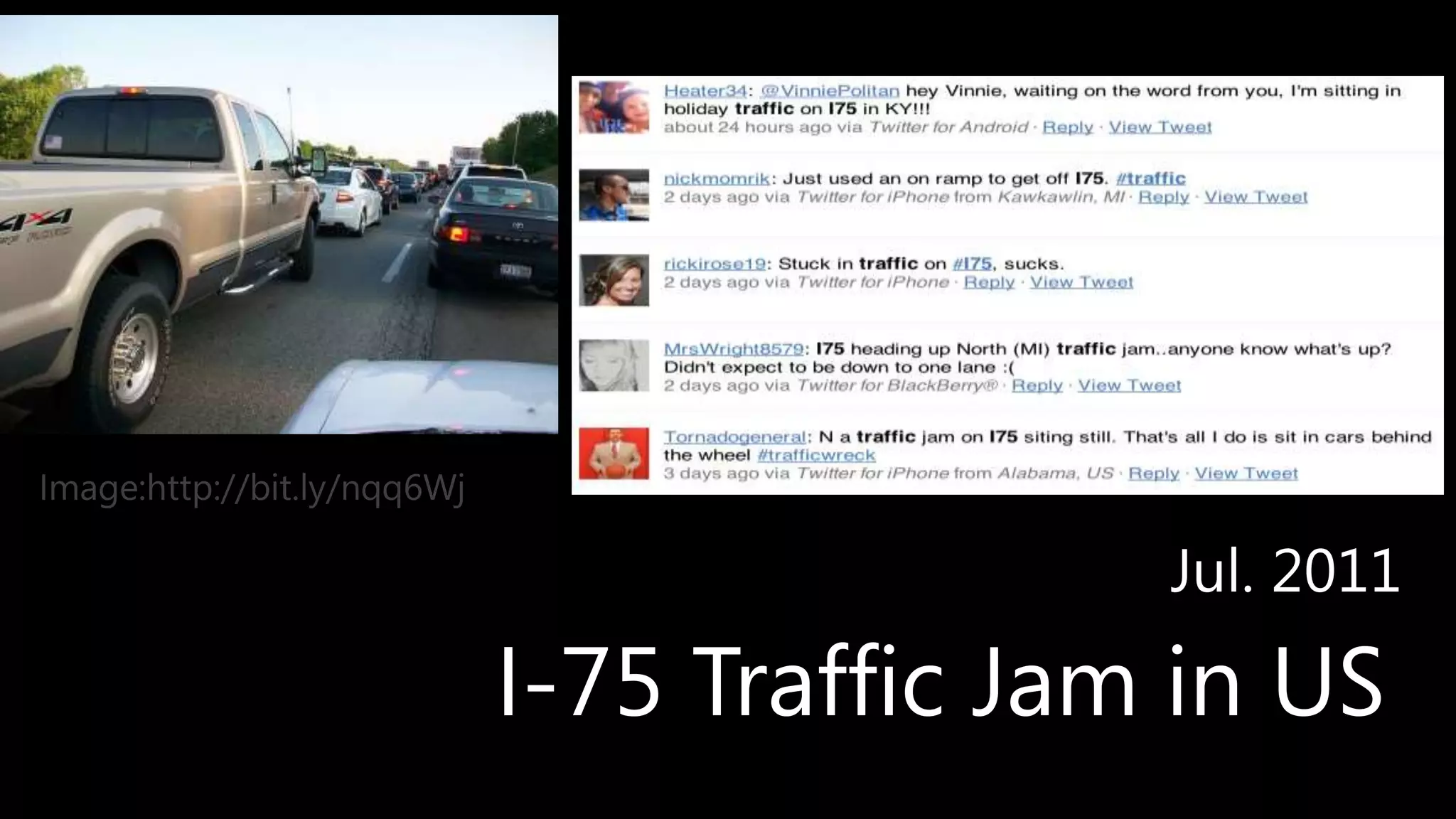 Image:http://bit.ly/nqq6WjJul. 2011I-75 Traffic Jam in US