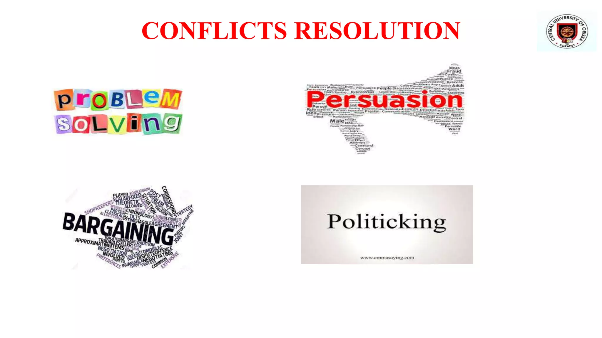 CONFLICTS RESOLUTION
 