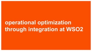 operational optimization
through integration at WSO2
 