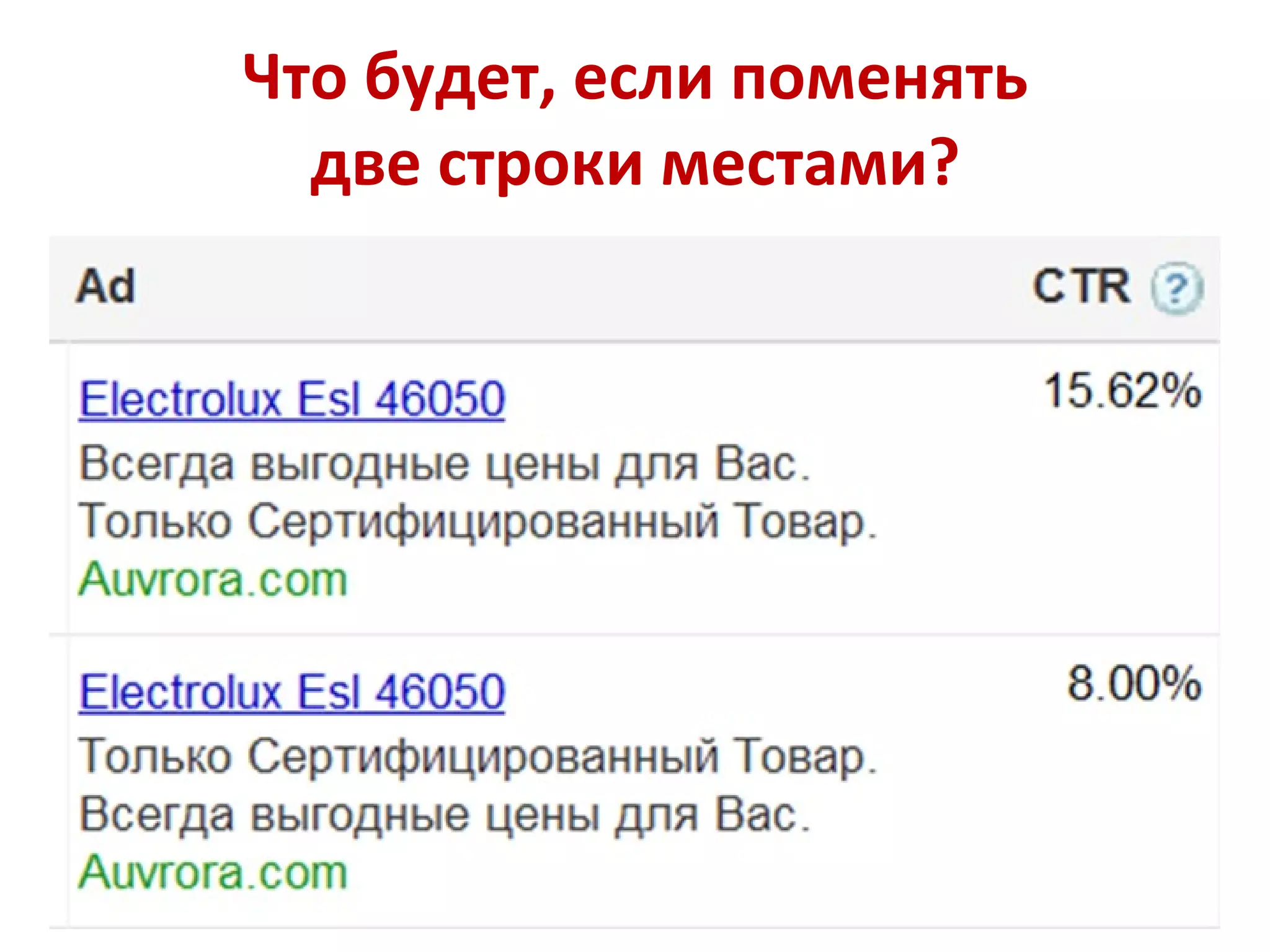 Что будет, если поменять две строки местами? 