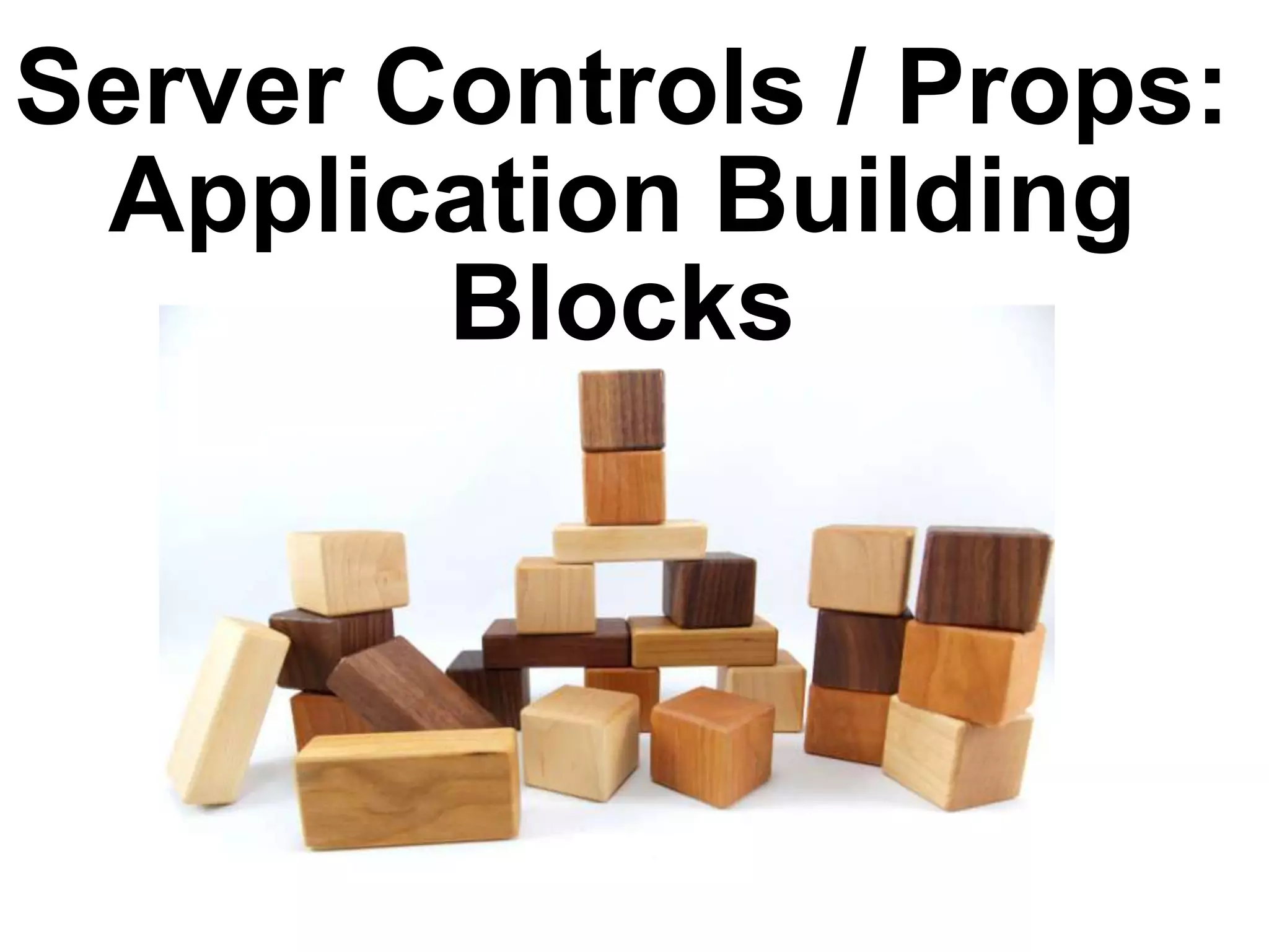 Server Controls / Props:
Application Building
Blocks

 