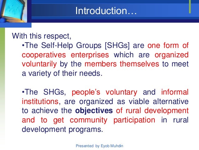 literature review of self help groups