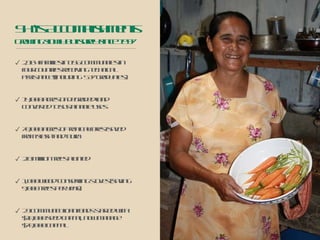 2,164 families in 156 communities in four countries receiving technical assistance (including  537 graduates) 14,000 acres of degraded land converted to sustainable uses 70,000 acres of tropical forest saved from slash-and-burn 2.8 million trees planted 1,000 wood-conserving stoves (saving 9,000 trees per year) 23 community loan funds started with $10,000 seed capital, now manage $70,000 capital SHI’s Accomplishments Growing slowly but surely since 1997 