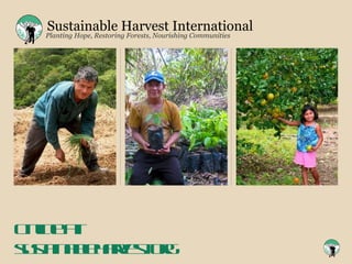 Sustainable Harvest International Online at: sustainableharvest.org Planting Hope, Restoring Forests, Nourishing Communities 