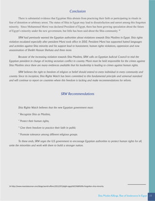 Shia muslims killing rise of intolerance in egypt | PDF | Islam ...
