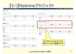 【2-1】Redmineワークフロー

(copyright2009 akipii@XPJUG関西)

14

 
