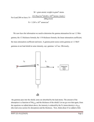 Shielding Equation Derivations For X And Gamma Rays | PDF