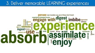3. Deliver memorable LEARNING experiences
 