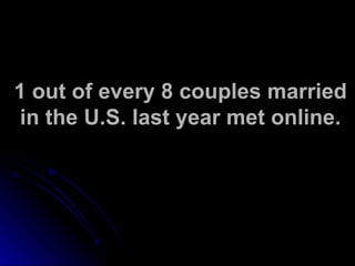 1 out of every 8 couples married in the U.S. last year met online. 