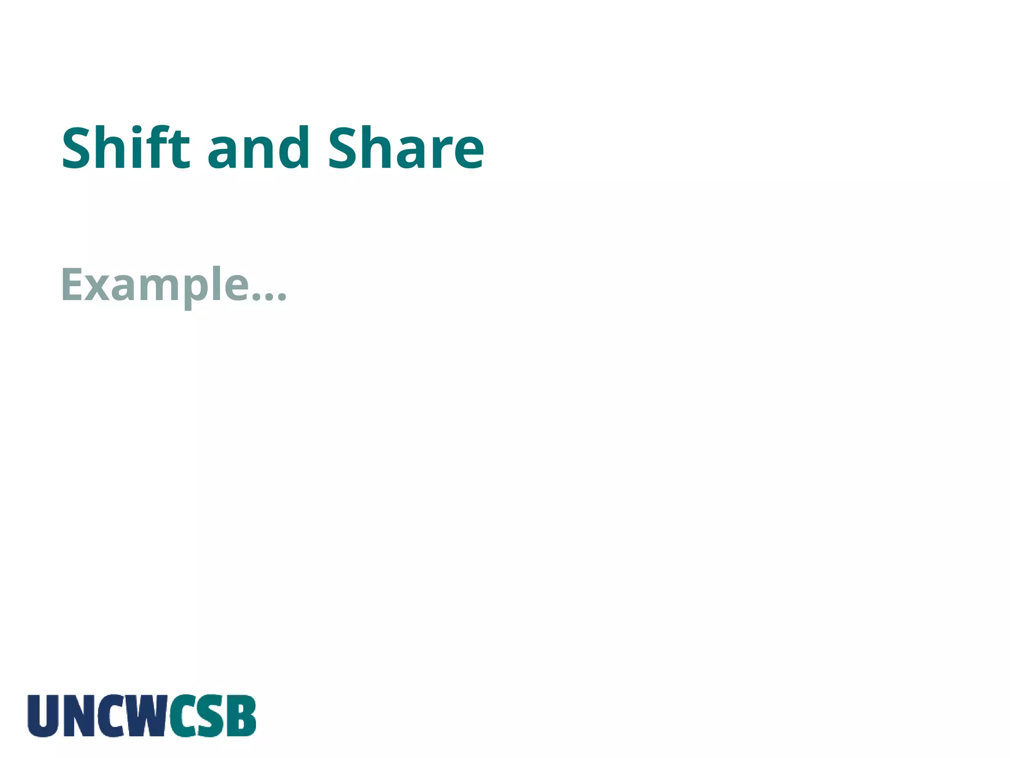 Shift and Share
Example…
 