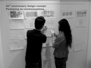 60th anniversary design concept:
Packaging as communications
 
