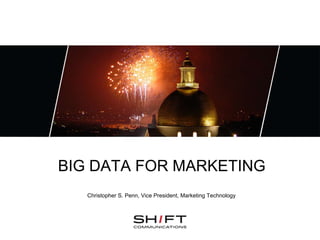 BIG DATA FOR MARKETING
Christopher S. Penn, Vice President, Marketing Technology
 