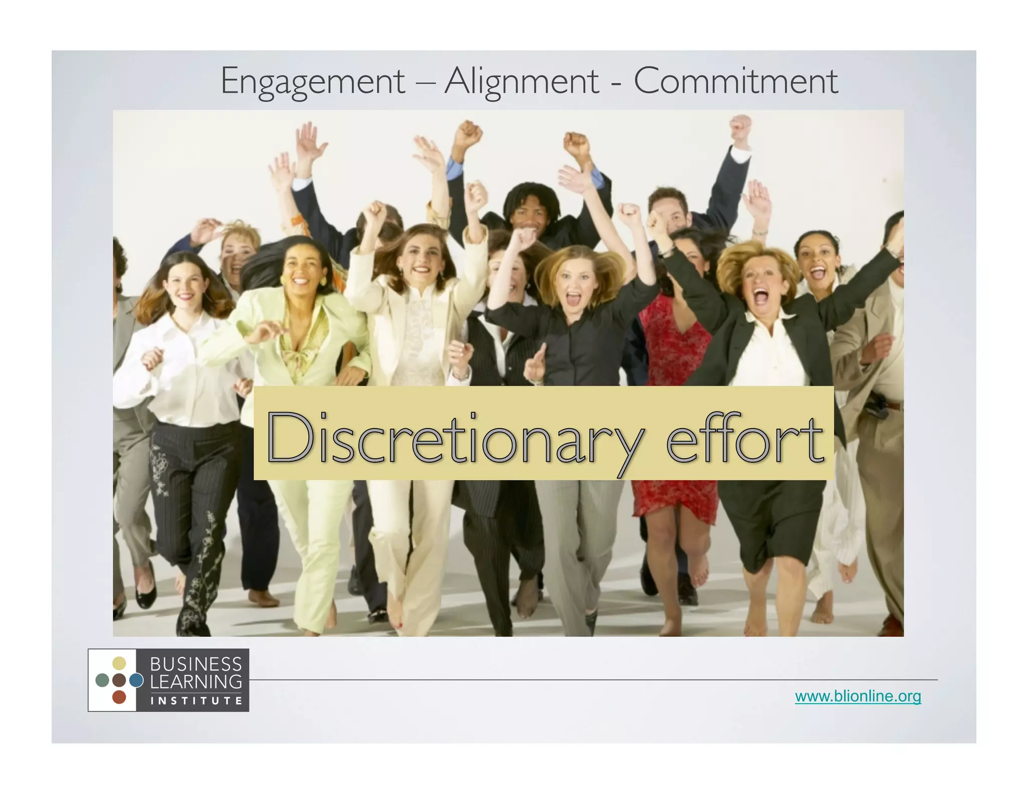 www.blionline.org
Engagement – Alignment - Commitment
 