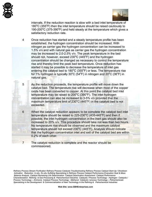 Shift Conversion Catalysts Operating Manual