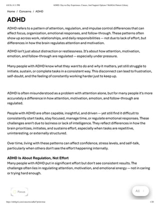 Understanding ADHD: Regulation, Challenges, and Support Strategies | PDF
