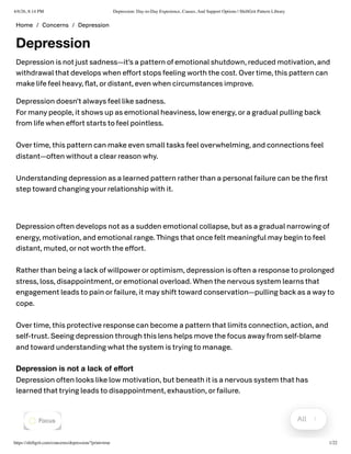 Understanding Depression: Patterns, Causes, and Support Strategies | PDF