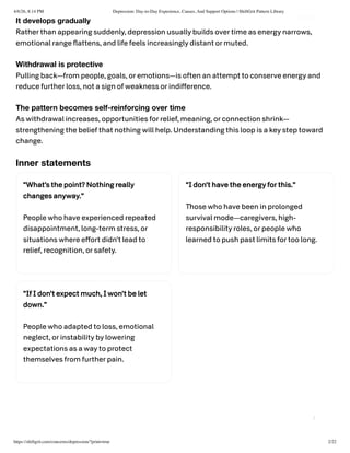 Understanding Depression: Patterns, Causes, and Support Strategies | PDF