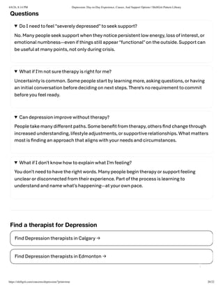Understanding Depression: Patterns, Causes, and Support Strategies | PDF