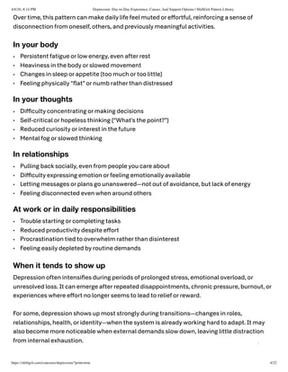 Understanding Depression: Patterns, Causes, and Support Strategies | PDF