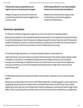 Unrelenting Standards.pdf Understanding and Overcoming Imposter Syndrome & Competence Anxiety | PDF
