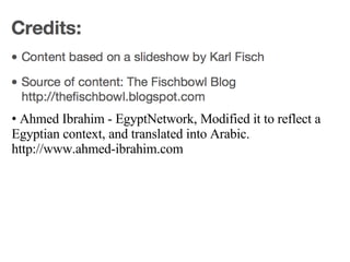 <ul><li>Ahmed Ibrahim - EgyptNetwork, Modified it to reflect a Egyptian context, and translated into Arabic. http://www.ah...