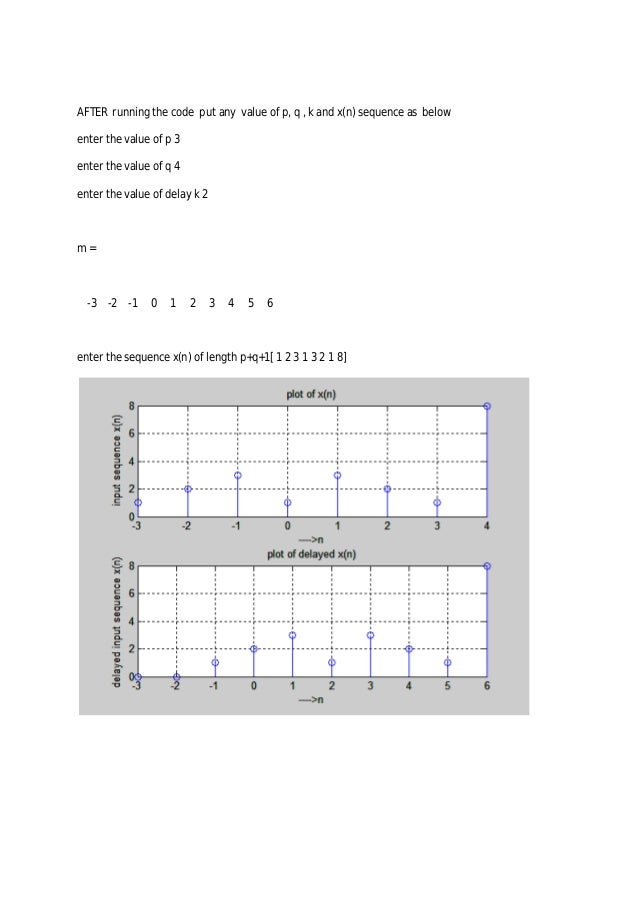 MATLAB CODE OF Shifting sequence