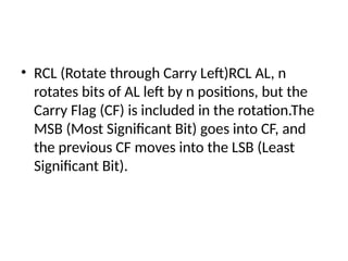 Shift_Instructions 8086 full explained hh | PPTX