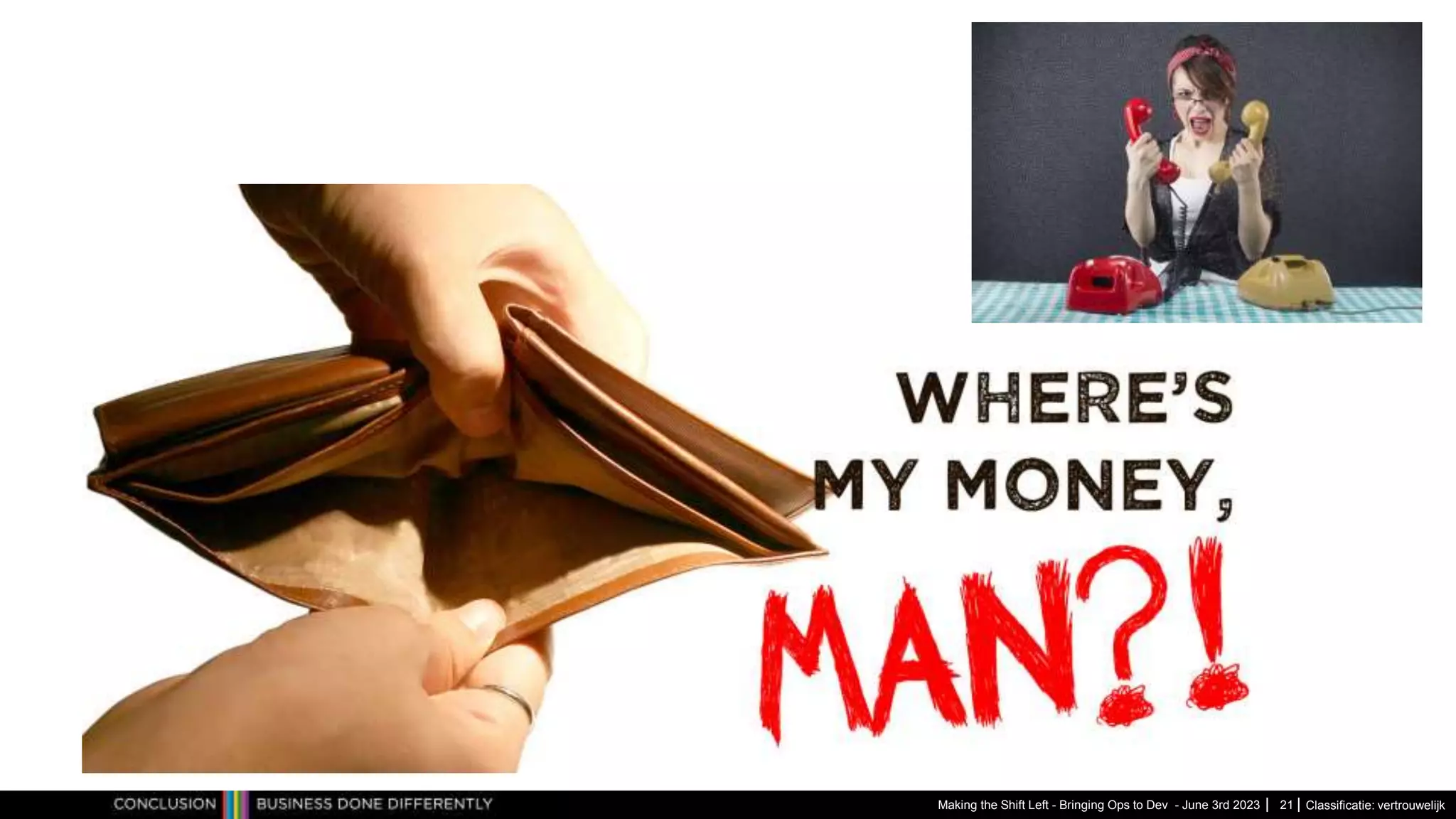 Classificatie: vertrouwelijk
Making the Shift Left - Bringing Ops to Dev - June 3rd 2023 21
 