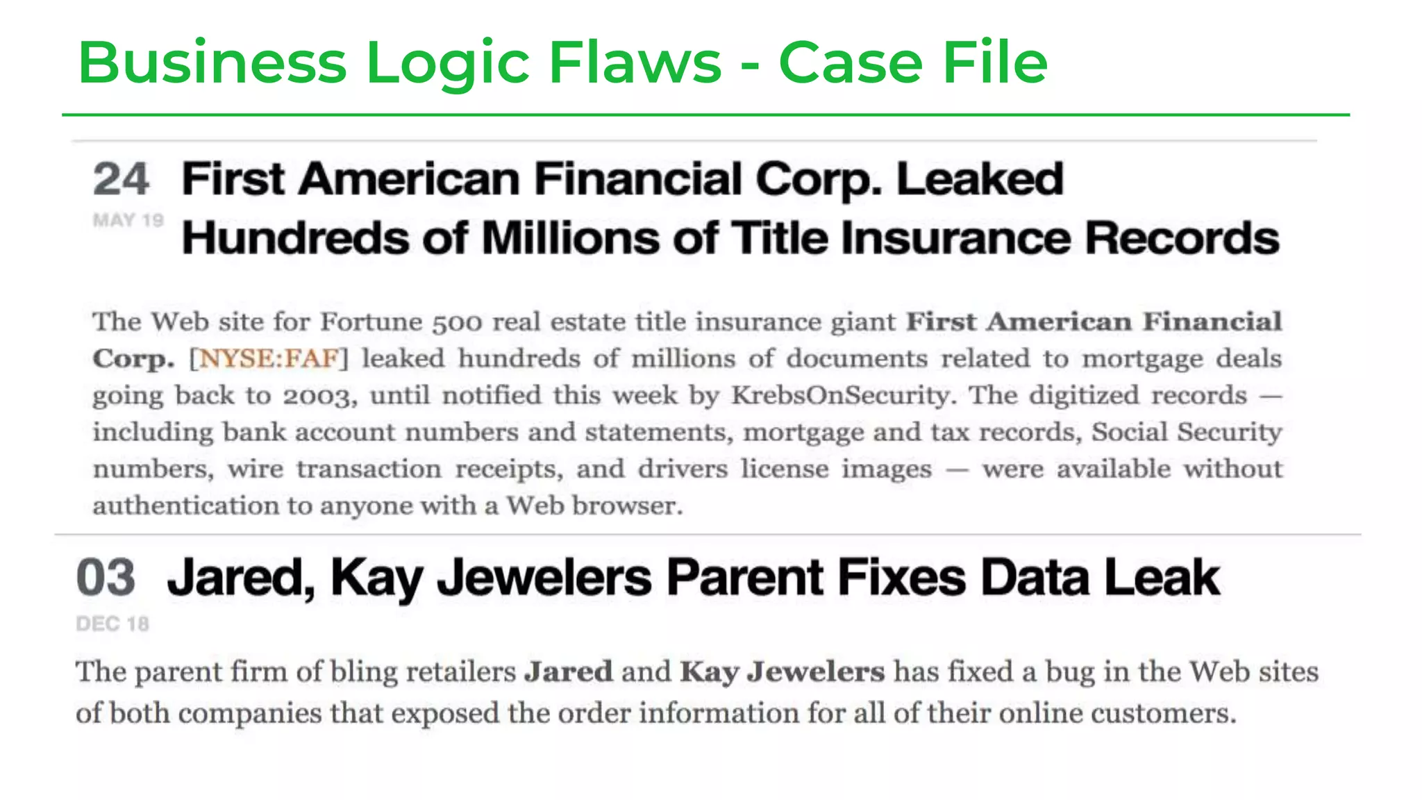 Business Logic Flaws - Case File
 
