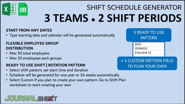 Shift Schedule Generator 3 Teams 2 Shift Periods | PDF