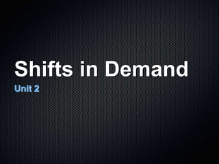 Shifts in Demand
Unit 2
 