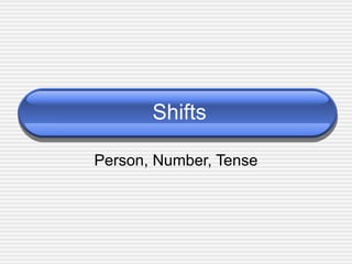 Shifts Person, Number, Tense 