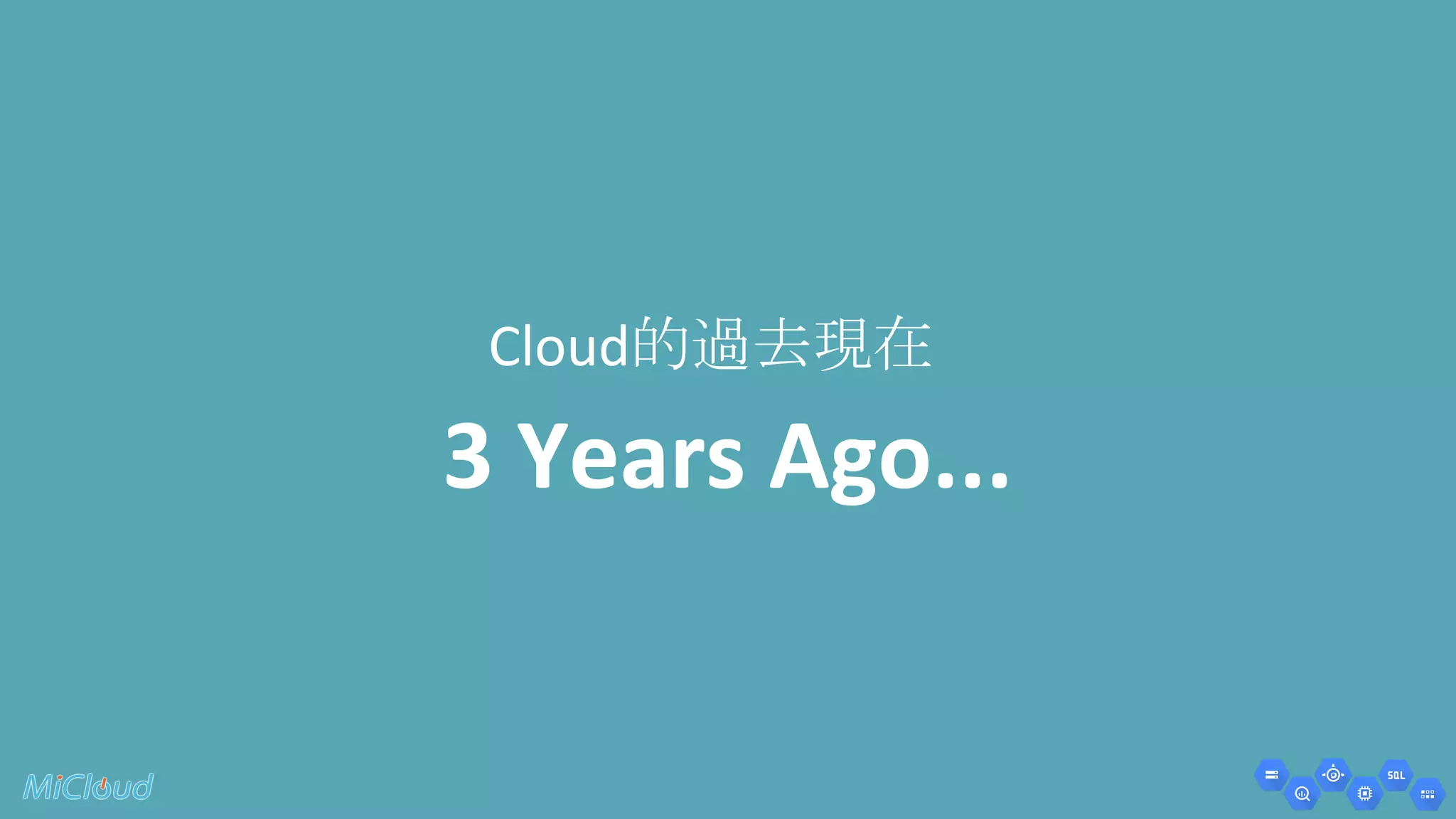 Cloudⓗ㐣ཤ⌧ᅾ 
3 Years Ago... 
 