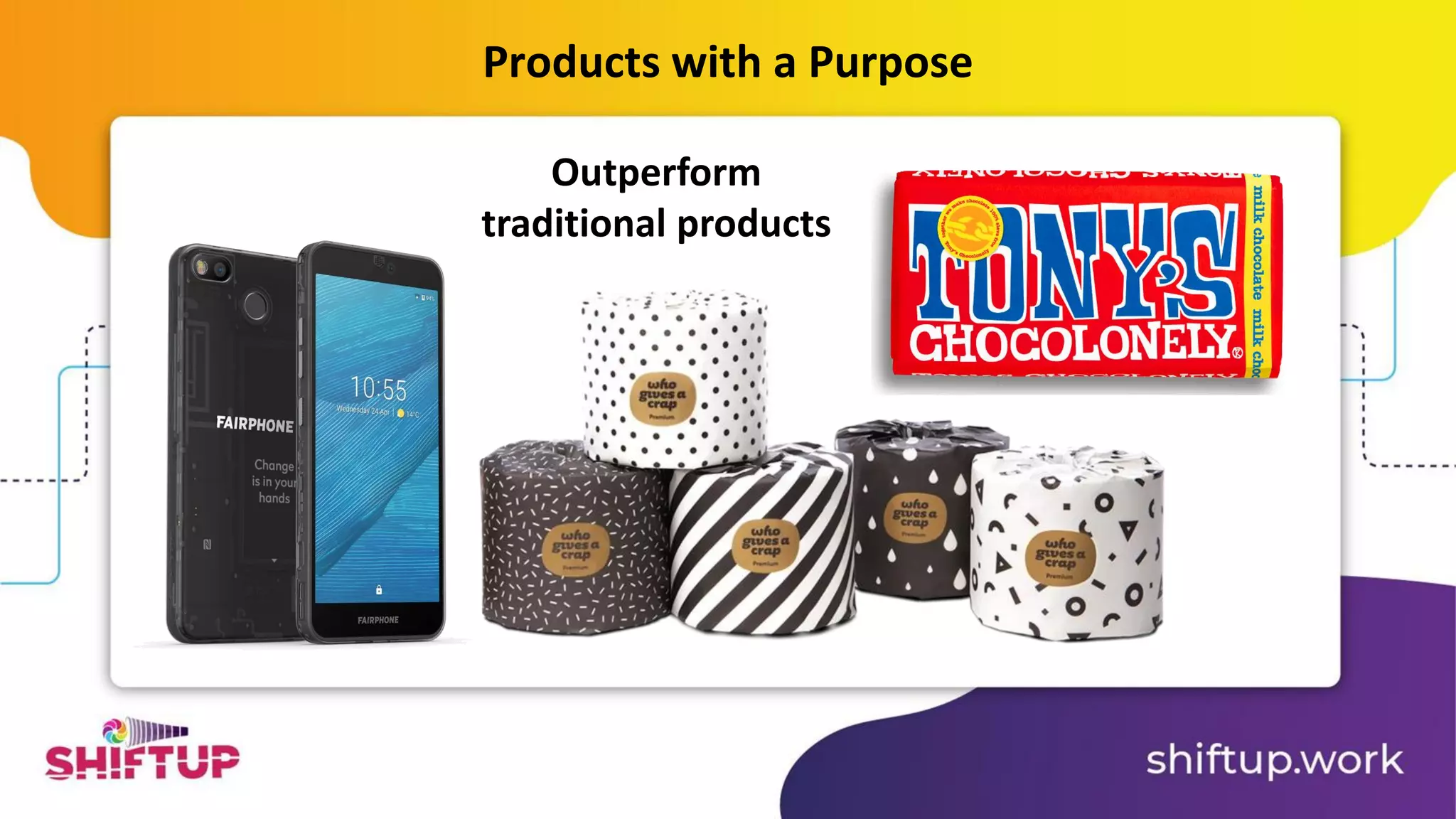 Products with a Purpose
Outperform
traditional products
 