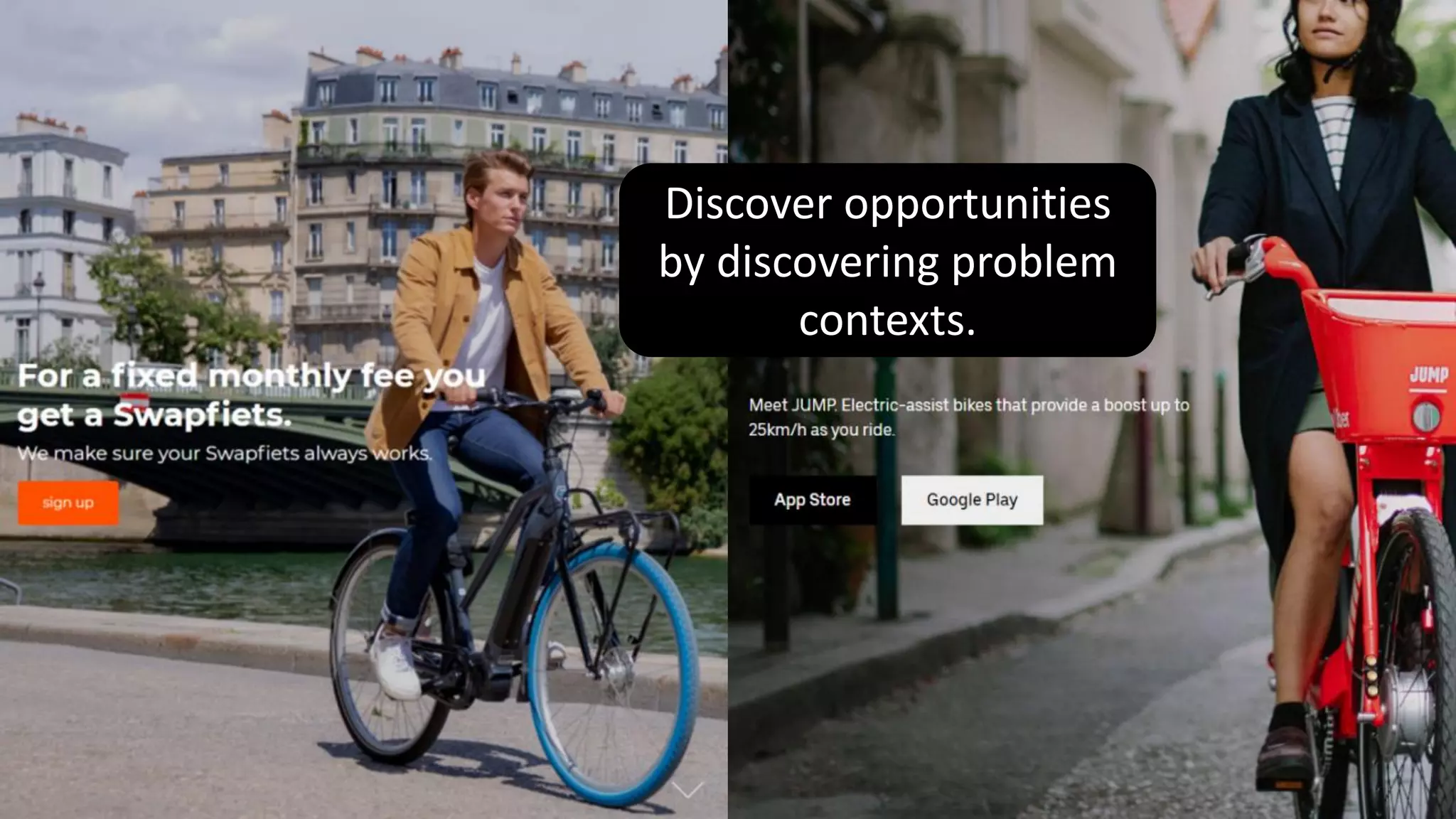 Discover opportunities
by discovering problem
contexts.
 