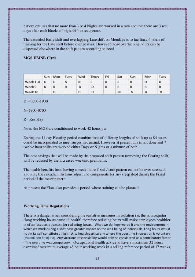shift work 4 day shift pattern
